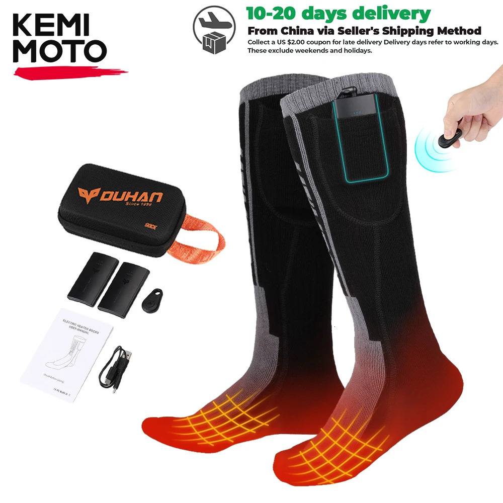 socks remote control motorcycle electric heating socks rechargeable battery winter thick socks mens 241206