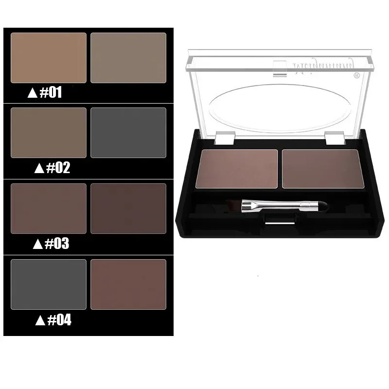 Professional Eyeshadow Cake Makeup 2 Color Waterproof Eyebrow Powder Eye Shadow Eye Brow Palette Brush Eyebrow Enhancer 241206