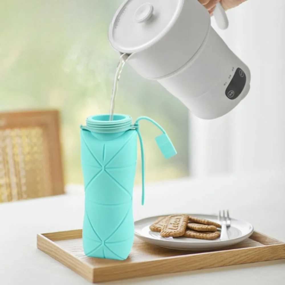 600ml Large Capacity Outdoor Travel Sports Portable Silicone Water Food Grade Telescopic Foldable Cup Z260202