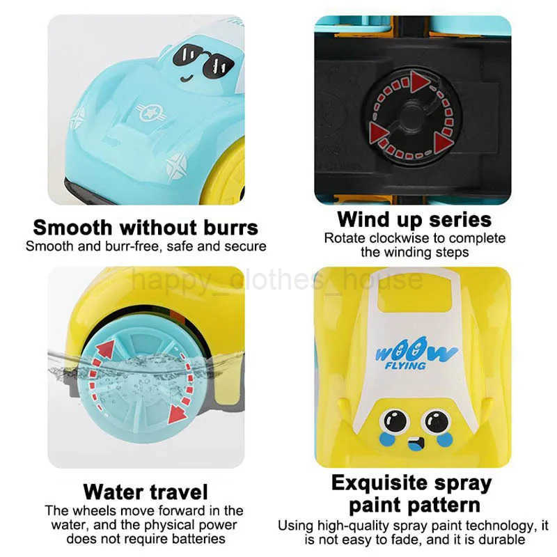 Children Bath Water Playing Toys ABS Clockwork Car Vehicle Baby Bath Toy Kids Gift Amphibious Bathroom Floating ToyXJ241207