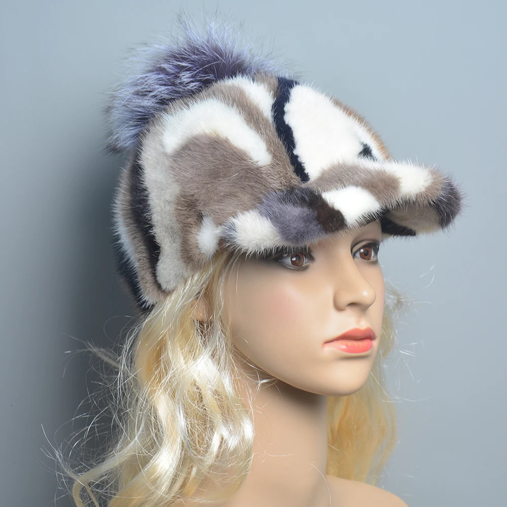 Home>Products> selling Womens Natural Mink Hats>Brim Baseball Hats>Puffy Womens Winter Elegant and Fashionable Warm Hats 241206