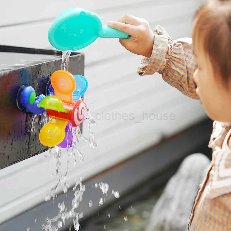 Colorful Waterwheel Bathing Sucker Baby Bath Toys Bathtub Water Spray Play Set Shower Sprinkler Toy For KidsXJ241132