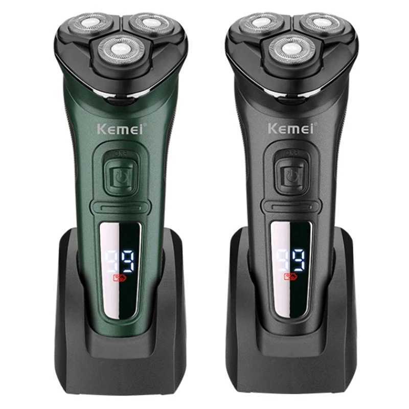 Kemei Rechargeable Electric Shaver Beard Shaver Men Electric Razor Floating Hair Trimmer Face Care Shaving MachineXJ241207