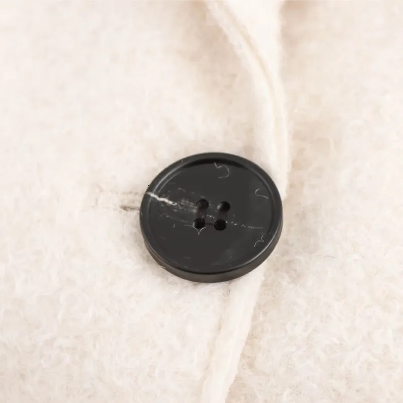 TRAF Terry long Overcoat for Women Autumn Casual Loose Long Sleeve Pocket Button Decoration suit collar Female Coat 241202