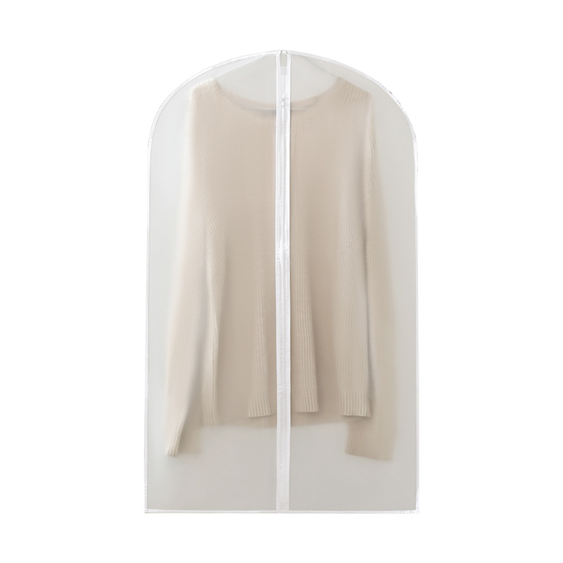 Home coat suit dust cover clothes dustproof and moisture-proof hanging storage bag thickened PEVA semi transparent hanging pocket