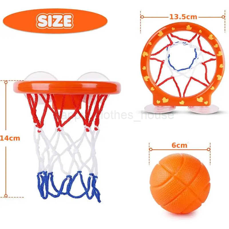 4pcs Bathroom Shooting Game Toy Bathtub Basketball Hoop Set Fun Kids Bath Toys with 3 Balls Gift for Toddler Kids Children BabyXJ241207