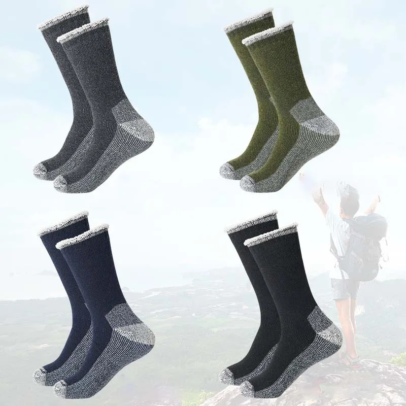 4 pairs of Merino wool socks mens wool hiking socks warm and soft winter casual crew indoor and outdoor moisturizing socks 241206