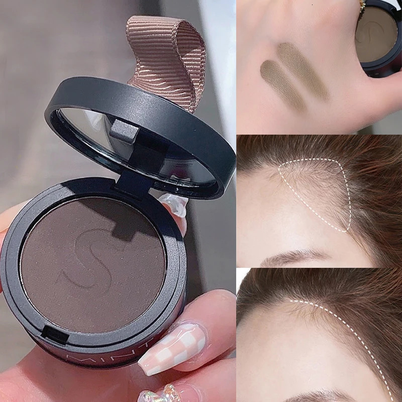 Natural Black Brown Hair Line Powder Waterproof Hair Root Cover Up Instant Fluffy Hair Edge Brow Shadow Contouring Powder Makeup 241206