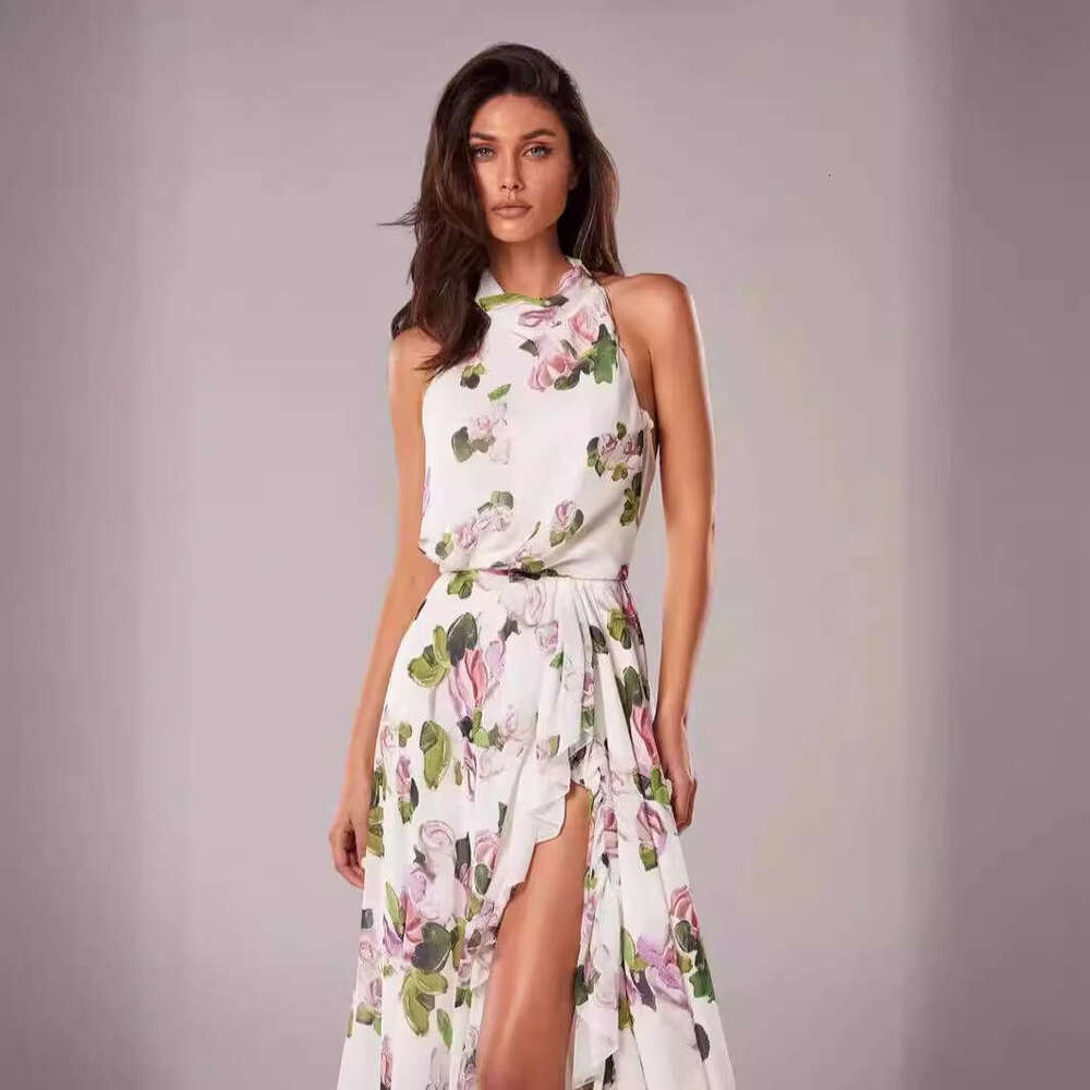 off shoulder European and American women's fashion, organza fairy long style evening dress, 2024 versatile new trendy clothing ins