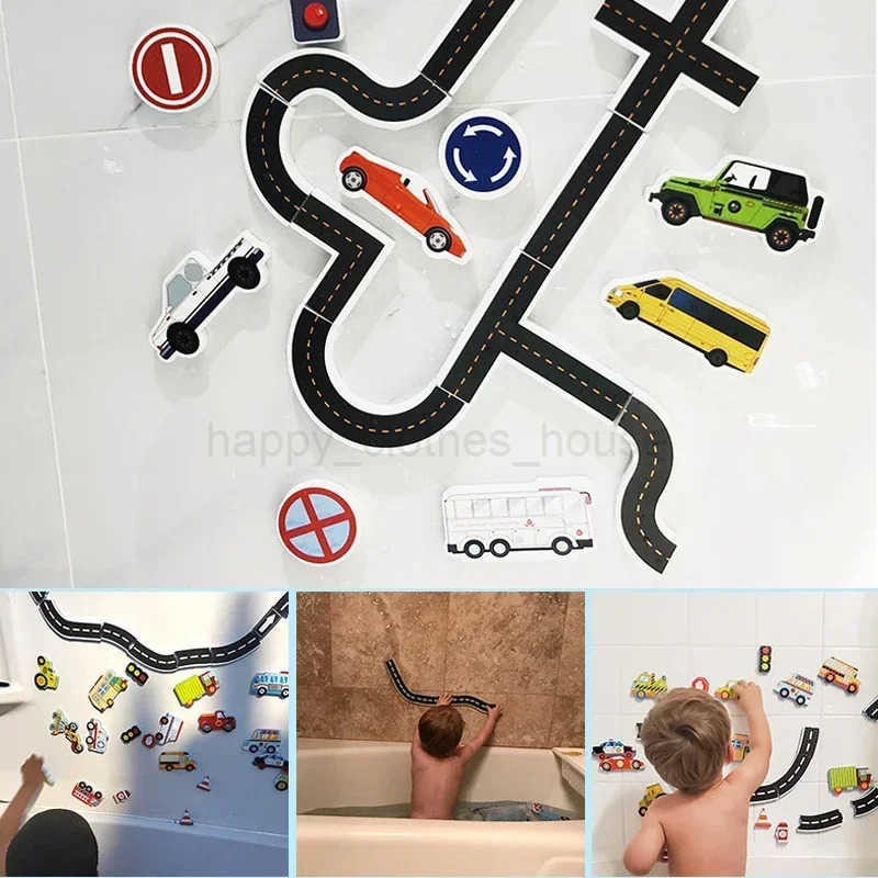 Baby Bath Toys Vehicles Cognitive Floating Toy Foam EVA Puzzle Bathing Toys for Kids Children Bathroom Play Water Game ToysXJ241207