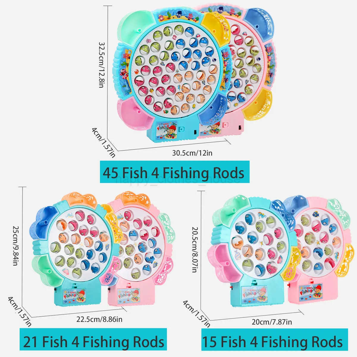 Fishing Toys Hook Electric Spin With Music Size Models Optional Blue And Pink Toys And Gifts For Kids Cute Stickers PractiXJ241207