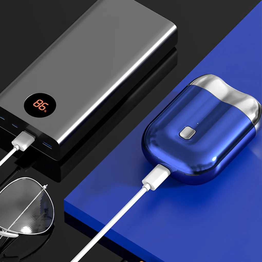 Mini Portable Electric Shave Razor Beard Trimmer Shaver Double Head Mens Beard Razor Pocket Razor Dry And Wet Dual ShavingXJ241207