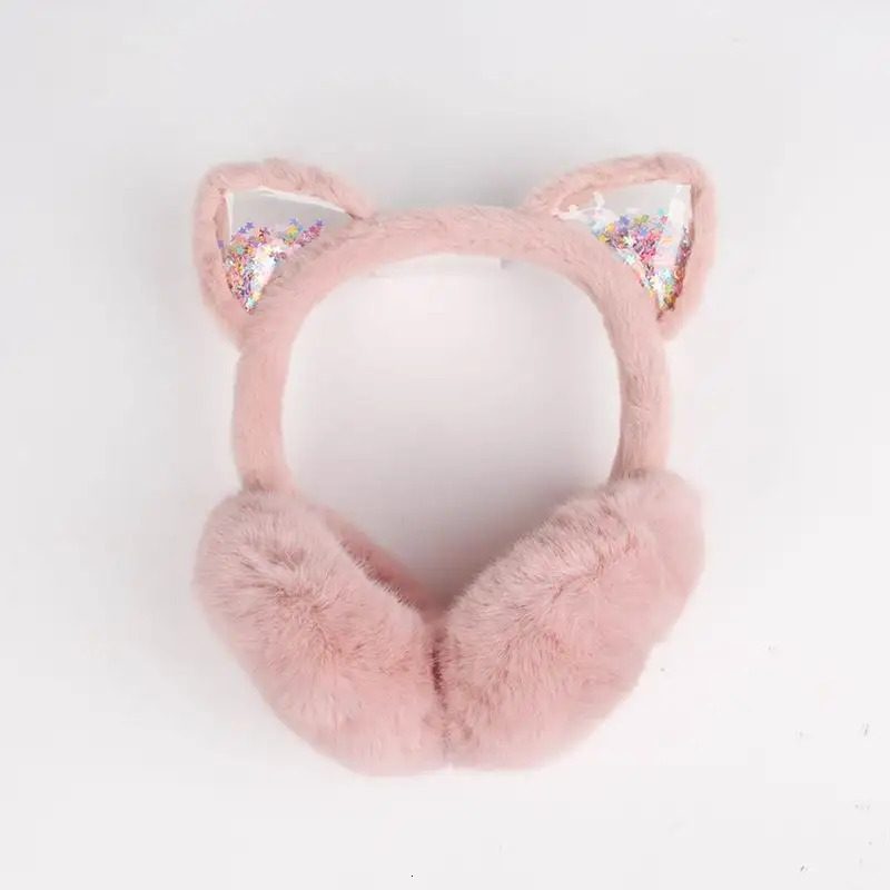 Cute cat ears flash warm plush earmuffs baby cache Olil childrens earmuffs boys earmuffs girls warm earmuffs winter H299 241205