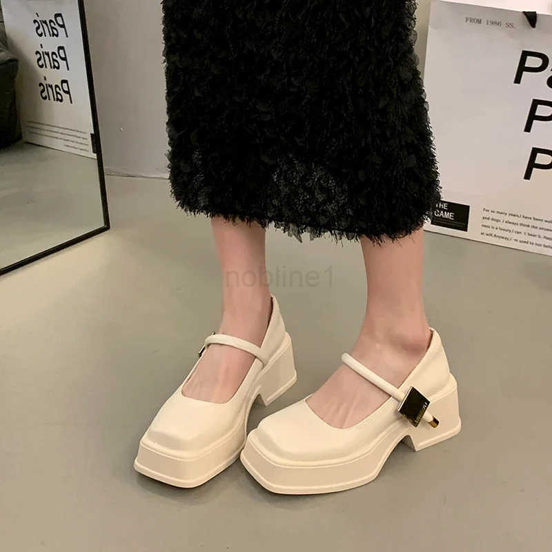 French Chunky H Wen 2024 Spring Summer New Fion Casual Mary Jane Shoes Ladies Designer Leather Sandals Wen Z241207