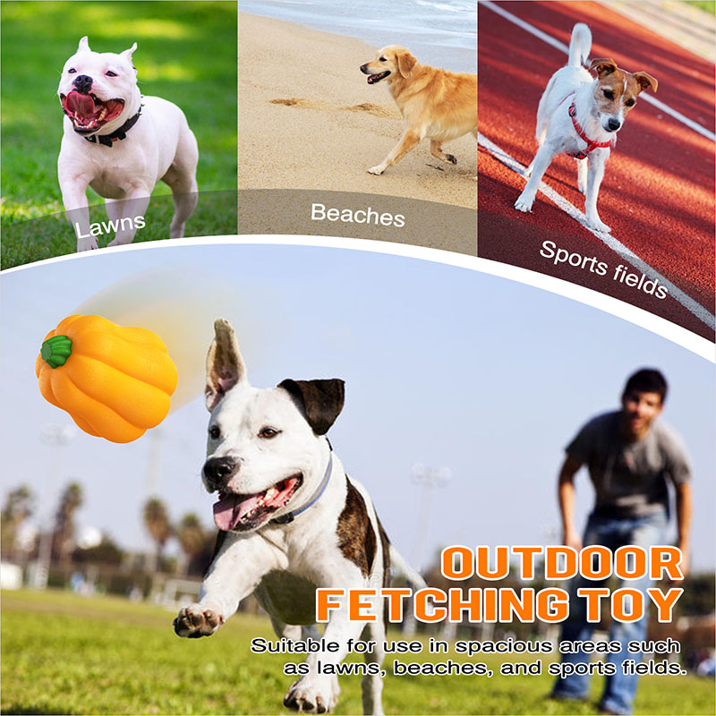 Pet supplies factory home wholesale pumpkin toys new explosive amazon audible teething ball dog toothbrush weird barking dog toys