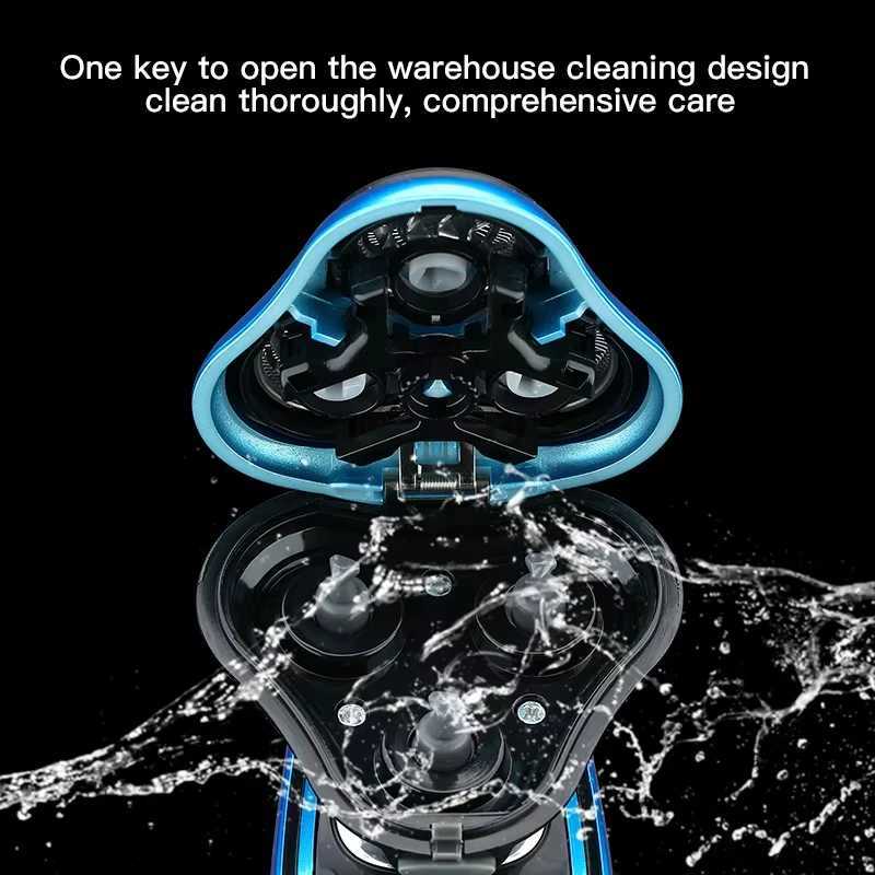 NEW Electric Shaver Rotary Razor Beard Trimmer Portable Rechargeable Hair Cutting Shaving Machine Clipper For Men WaterproofXJ241207