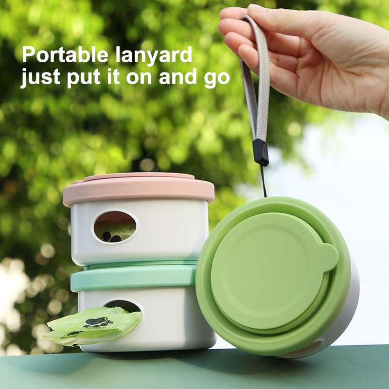 Pet BowlFolding Silicone BowlDog Drinking BowlOutdoor Pet Multifunctional Feeding SetPortable BoxPick Up Poop Bag