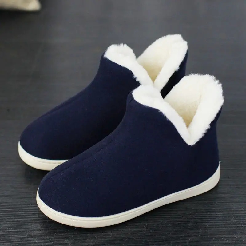 Mens Winter Neutral Plus Size 30-47 Casual Plush Shoes Warm Velvet Sports Shoes Womens Snow Boots Home Cotton Slippers 241206