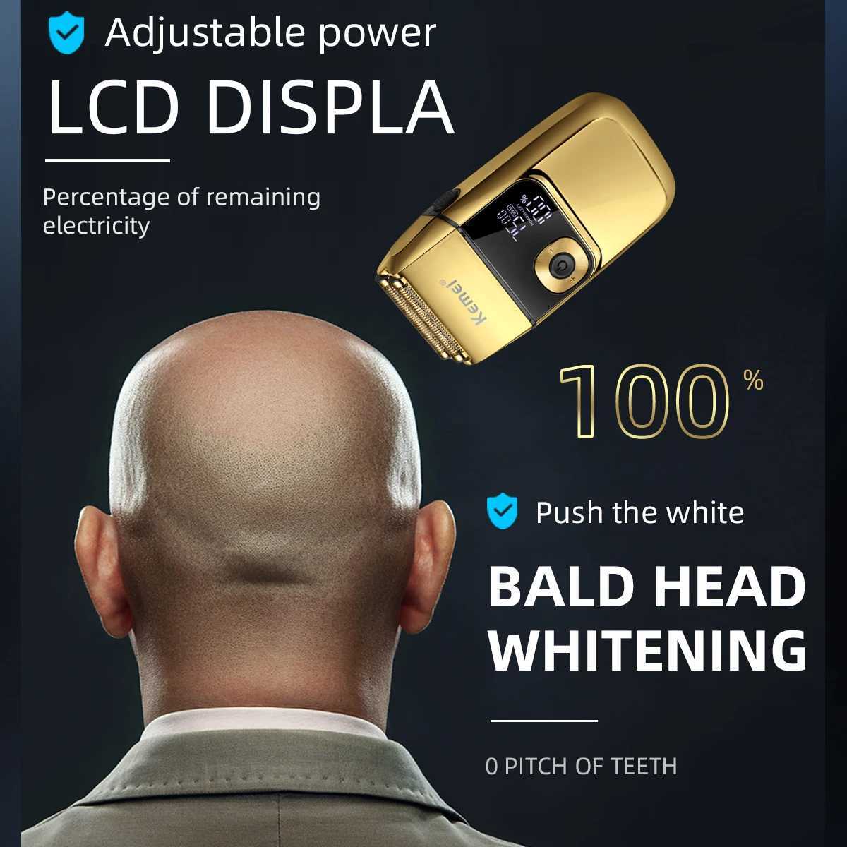 Kemei Electric Shaver KM-2028 2 in 1 Rechargeable Hair Trimmer Machine Twin Blade Bald Head Washable Professional Barber for MenXJ241207