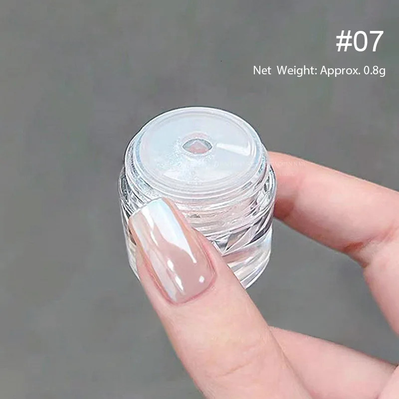 1jar Plating Aurora Chrome Nail Powder High-Gloss Moonlight Mirror Fine Glitter Pigment Aurora Pearl Rubbing Dust Chrome Nails 241206