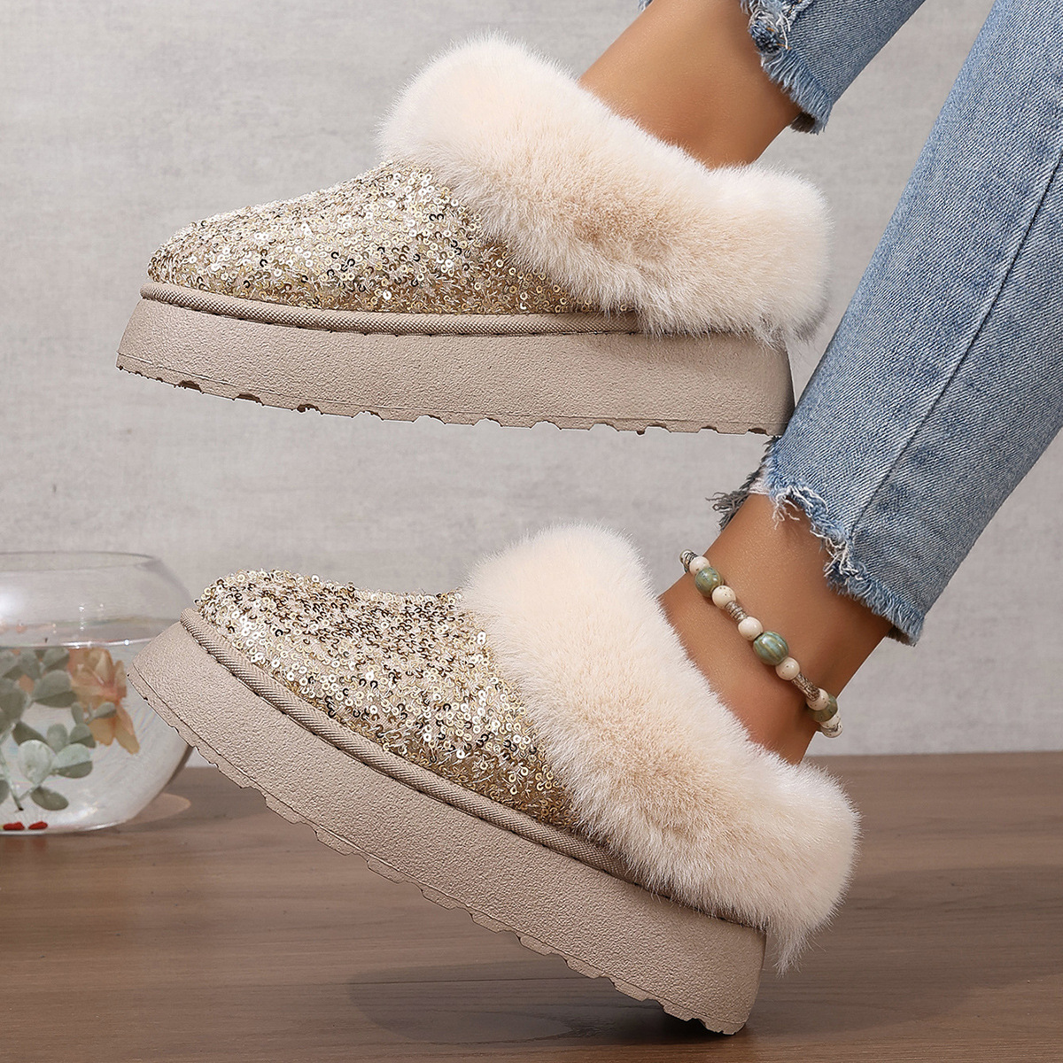 Classic Ultra Mini Platform Boot Winter Women Men Slip-on Shoes Suede Upper Wool Warm NEW Designer Slippers Size 36-44