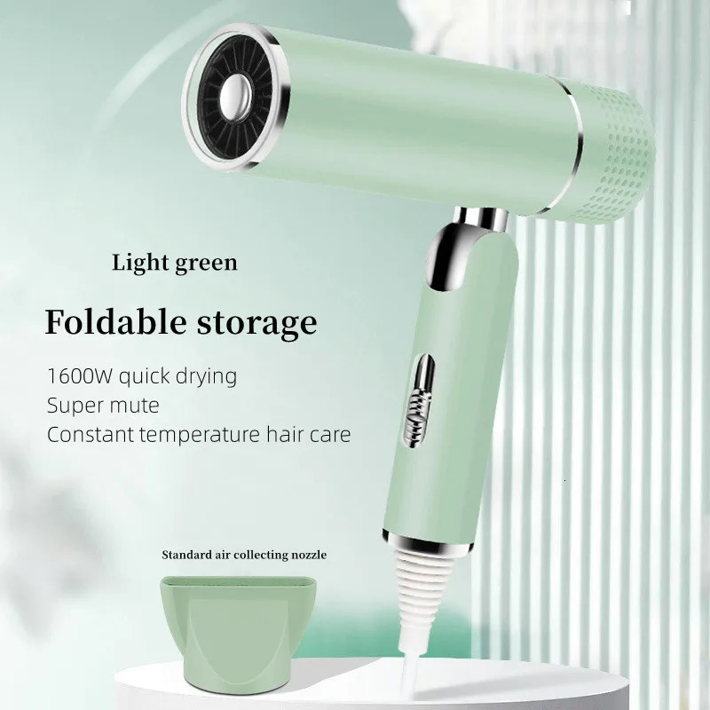 Professional Hair Dryer 1600w High-power Fast Drying Negative Ion Foldable Portable Household Hair Salon T-type Hair Dryer 241206