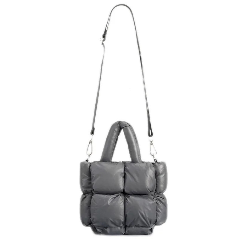 Fashion Padded Small Handbag Down Cotton Womens Handbag Waterproof Nylon Shoulder Cross Bag Winter 241205