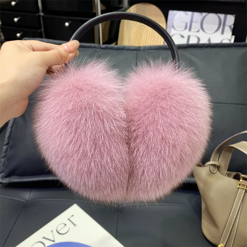 Solid plush earmuffs warm winter earmuffs fox fur earmuffs fashionable earmuffs outdoor cold protection earmuffs foldable earmuffs 241205