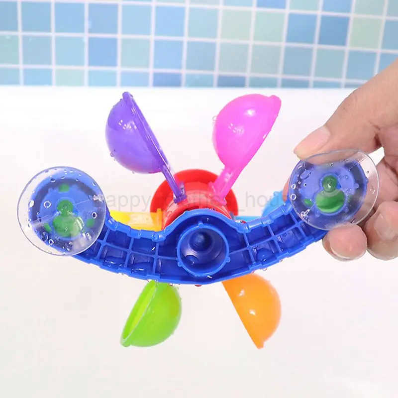 Colorful Waterwheel Bathing Sucker Baby Bath Toys Bathtub Water Spray Play Set Shower Sprinkler Toy For KidsXJ241132