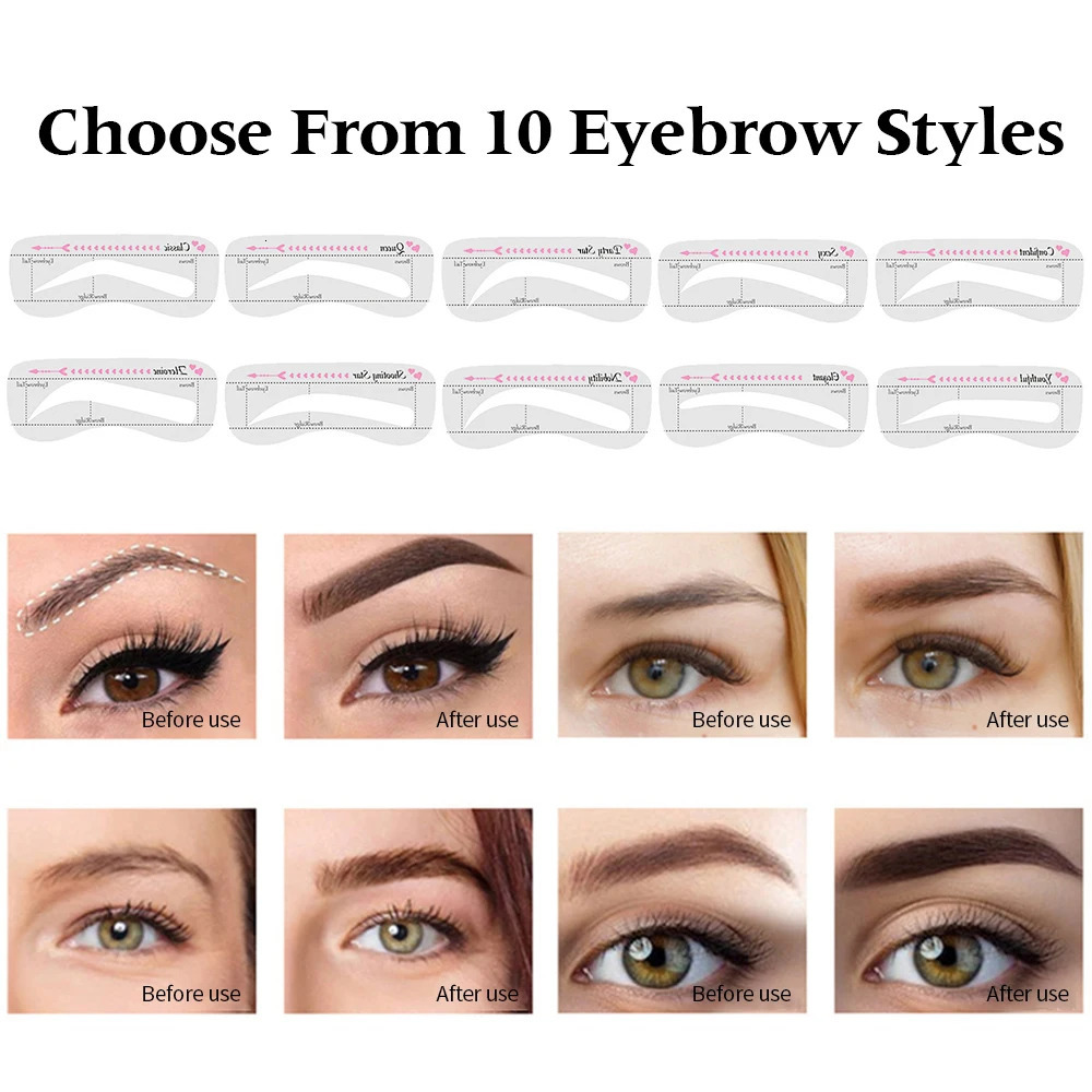 1PC Eyebrow Powder Stamp Tint Stencil Kit Cosmetics Waterproof Womens Makeup Eyebrows Enhancer Tattoo Tint for Eyebrows 241206