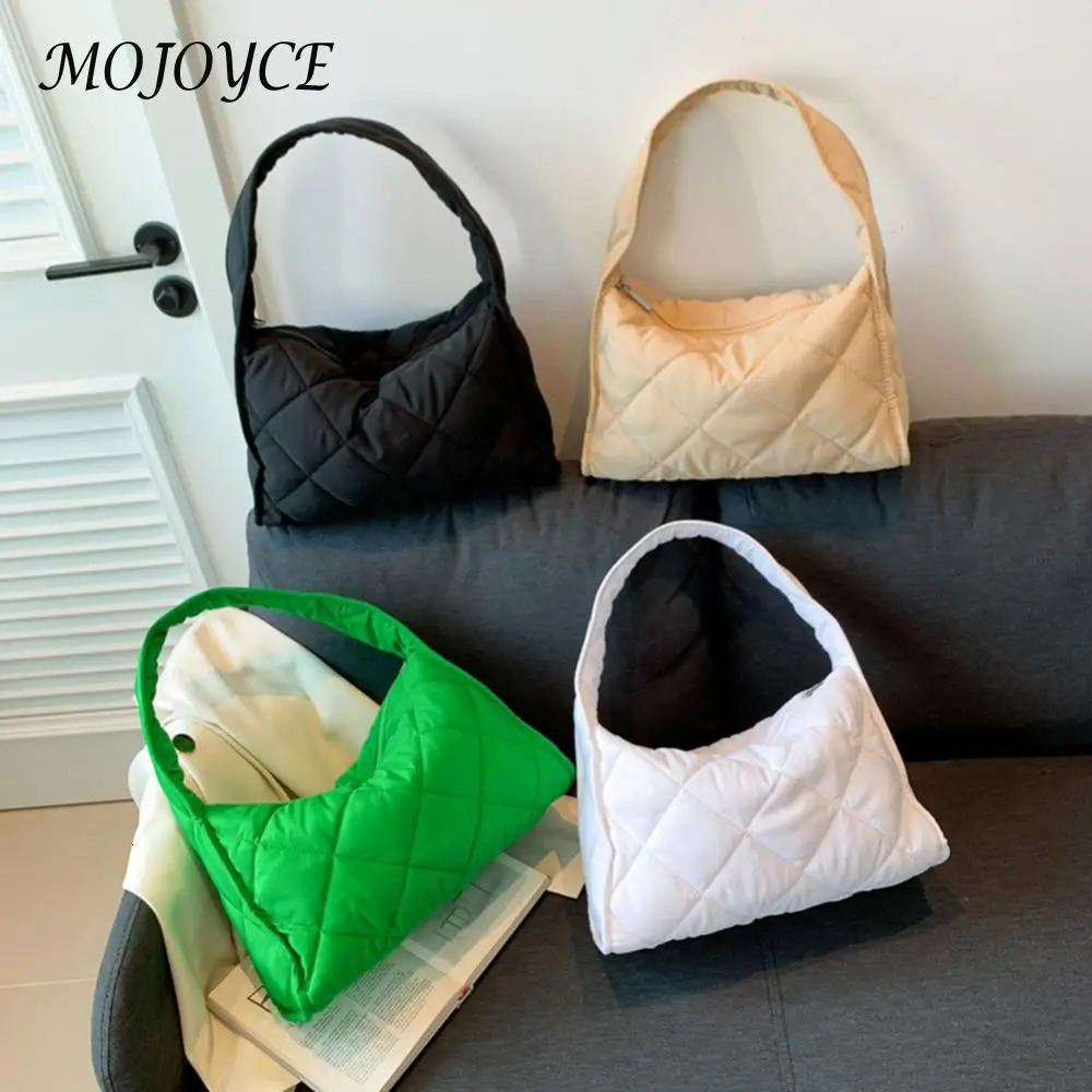 Womens Down Stray Bag Zipper Underbag Large Capacity Fashionable Lightweight Daily Handbag 241205