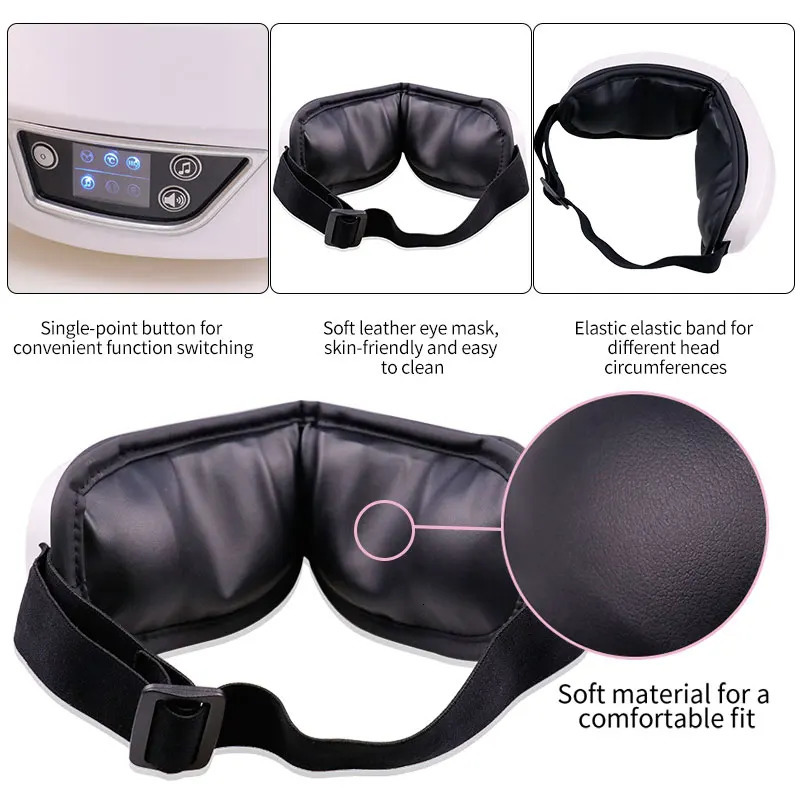 Eye Massager with Smart Airbag Compress Vibration Heating Eye Care Instrument Bluetooth Music Massage Relax Improve Eye Fatigue 241206