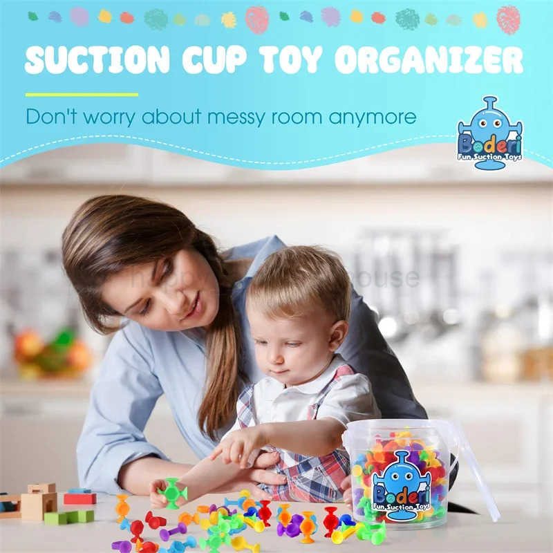 114/PCS Baby Shower Suction Cup Toys For Kids Ages Suction Toys Sensory Toys Bath Travel Toys Suction Cup Toys SiliconeXJ241207