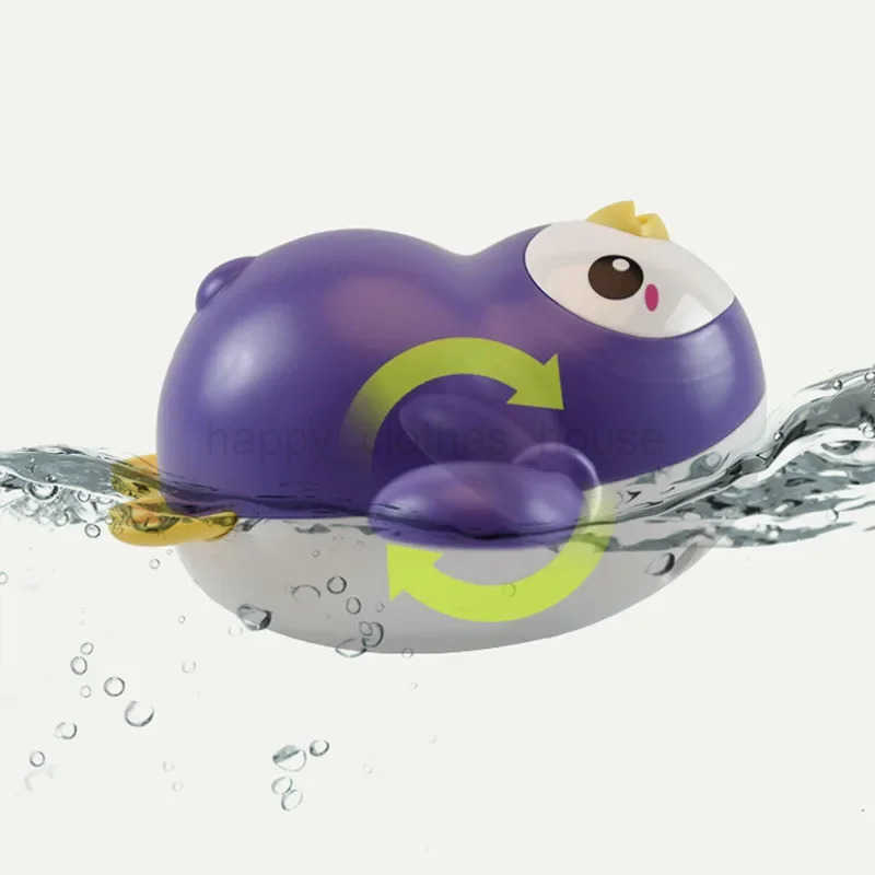 Baby shower toy animal cute penguin classic baby water toy baby swimming chain clockwork toy for kidsXJ241207
