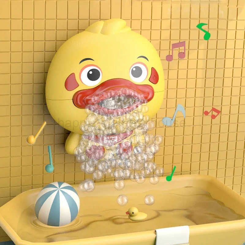 Bubble Duck Baby Bath Toy Funny Toddler Bath Bubble Maker Pool Swimming Bathtub Soap Machine Bathroom Toys for Children KidsXJ241207