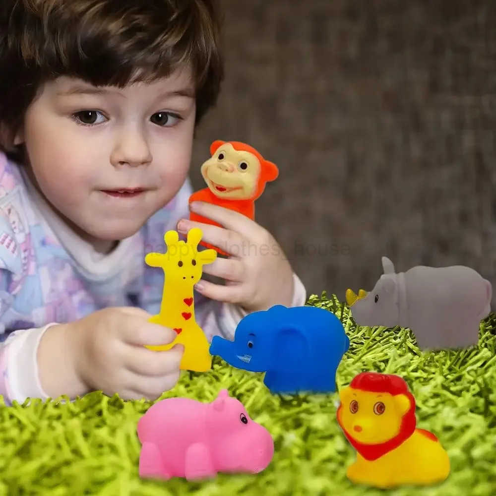 10pcs Preschool Bath Toys Rubber Sea Animals Toy Squeaky Bathtub Toys Baby Pool Floating Toy for Toddler Kids Par DecorationXJ241207