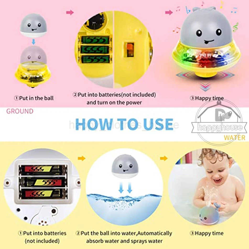 Baby Bath Toys Spray Water Shower Swim Pool Bathing Toys for Kids Electric Whale Bath Ball with Light Music LED Light Baby ToysXJ17807