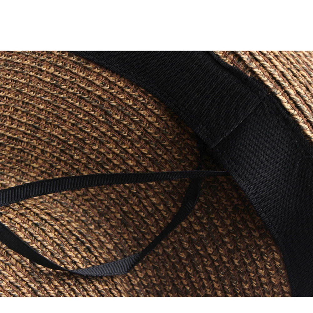 HOAREE Cowboy Hat Mens Sun Hat Wide Brim Fedora Hat with Decoration Beach Straw Hat Mens UV Protective Hat Chapeau Womens 241206
