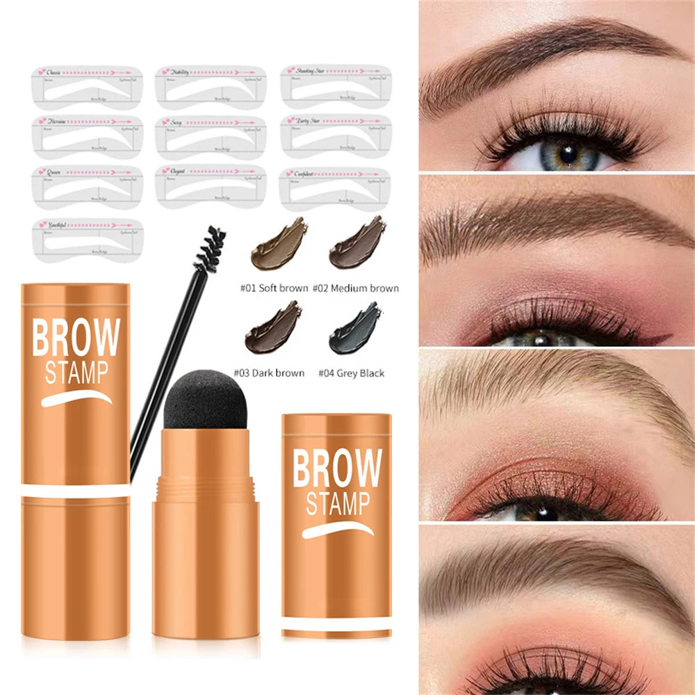 1PC Eyebrow Powder Stamp Tint Stencil Kit Cosmetics Waterproof Womens Makeup Eyebrows Enhancer Tattoo Tint for Eyebrows 241206