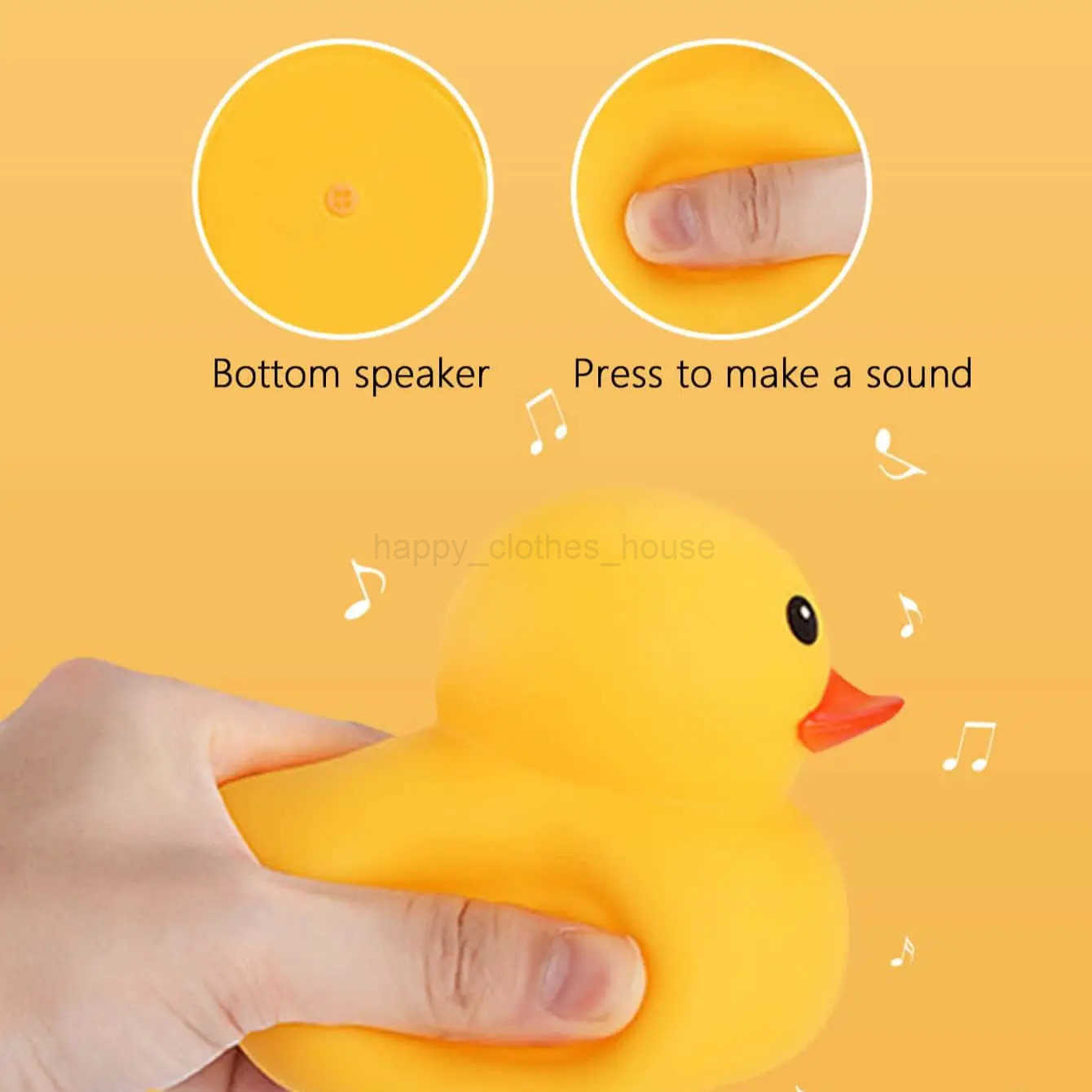 5Pcs Cute Duck Swimming Water Toys For Children Soft Rubber Float Squeeze Sound Squeaky Bathing Toy For Baby Bath ToysXJ241207