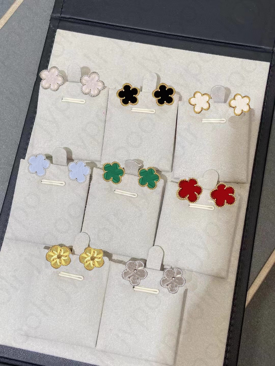 High quality Designer Earrings Fashion gold stud 15mm four leaf clover earrings Women ear studs Elegant luxury High Quality jewelry holiday gift