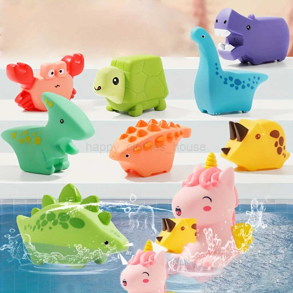 Toddlers Squirt Toy Dinosaur Kids Bath Toys Baby Play Water Squirt Toys Squeeze Children Boys and Girls Swim Pool Water ToysXJ241207