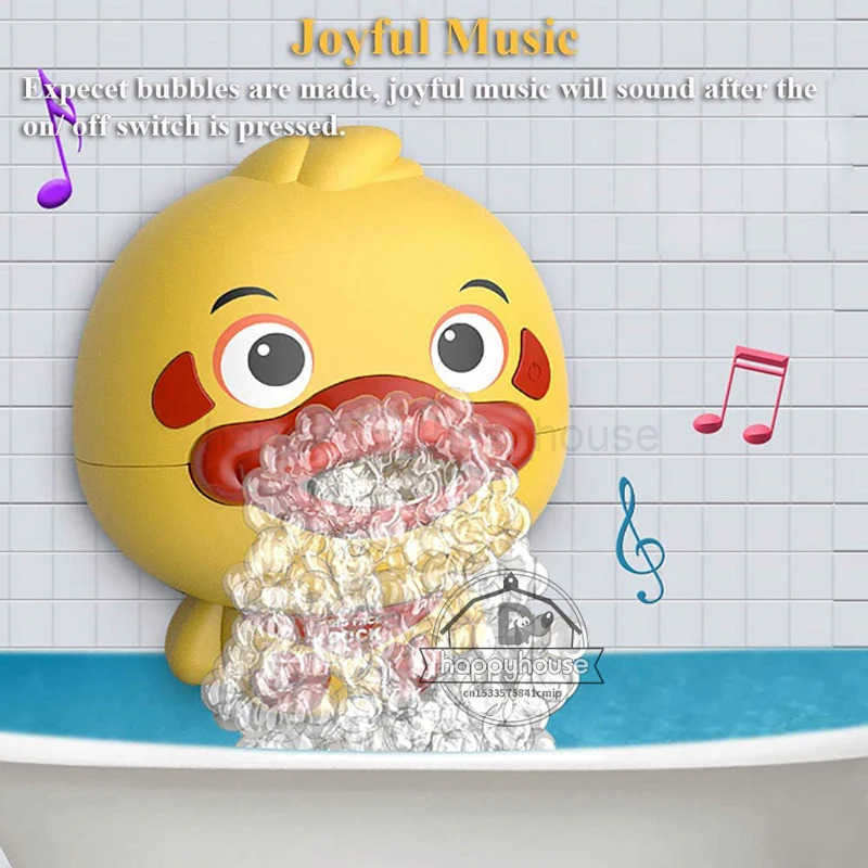 Baby Bath Toys Bubble Machine Duck Crabs Frog Music Kids Bath Toy Bathtub Automatic Bubble Maker Baby Bathroom Toy for ChildrenXJ241207