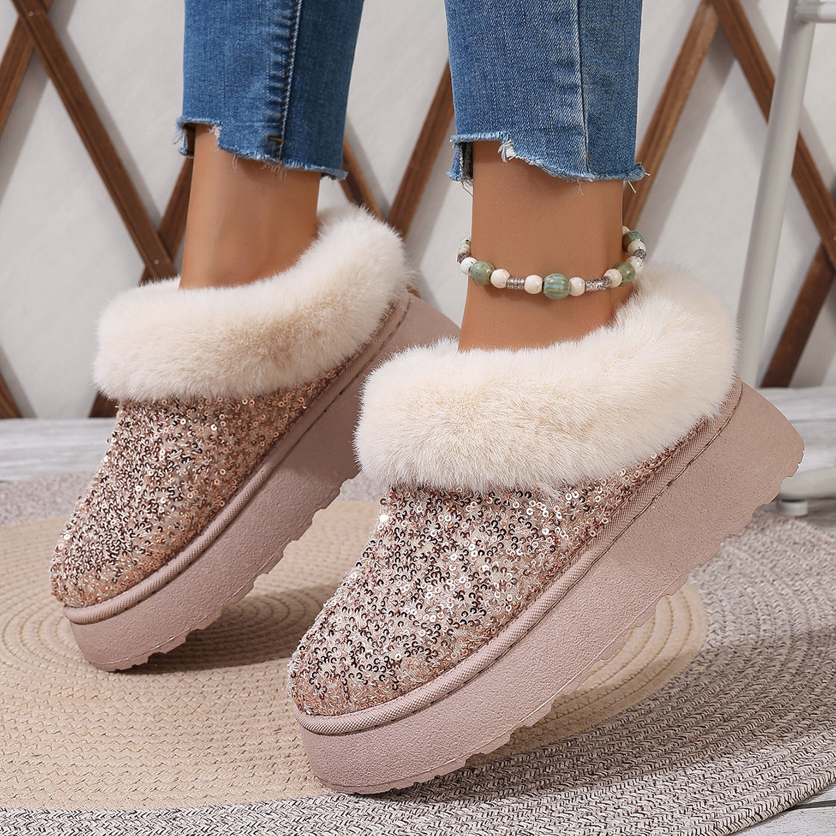 Classic Ultra Mini Platform Boot Winter Women Men Slip-on Shoes Suede Upper Wool Warm NEW Designer Slippers Size 36-44