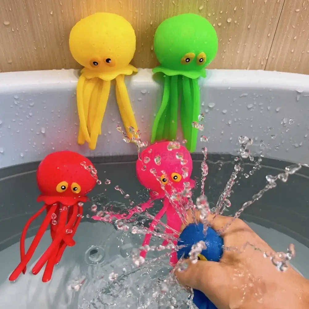 Baby Bath Toys Sponge Water Absorbing Octopus Squeezing Stress Relief Toys Summer Swimming Play Water Bath Toy for ChildrenXJ241207