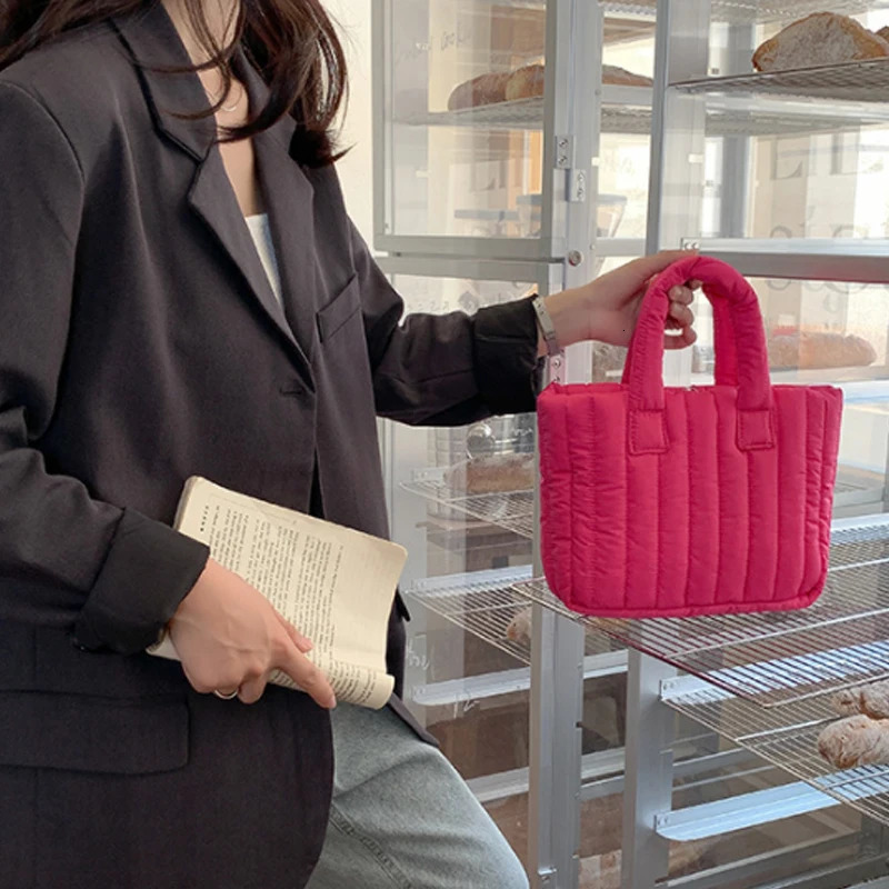 Winter handbag womens casual warm handbag down bag 241205