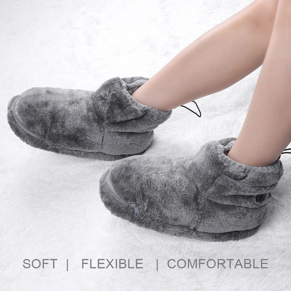USB shoes winter warm snow boots comfortable plush warm electric slider shoes 241206