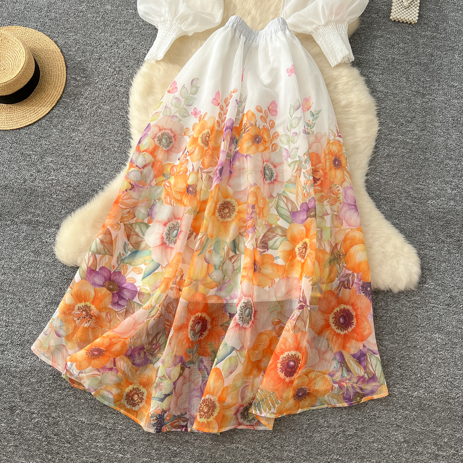 Two Dress Summer Holiday Gorgeous Wer Runway 2 Piece Set Women Long Lantern Sleeve Shirt Blouse And Elastic Waist A E Skirt Suit 2025