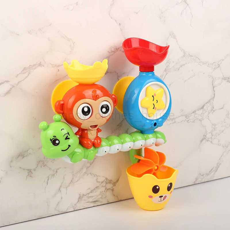 Baby Bath Toy Wall Sunction Cup Track Water Games Children Bathroom Monkey Caterpilla Bath Shower Toy for Kids Birthday GiftsXJ241207
