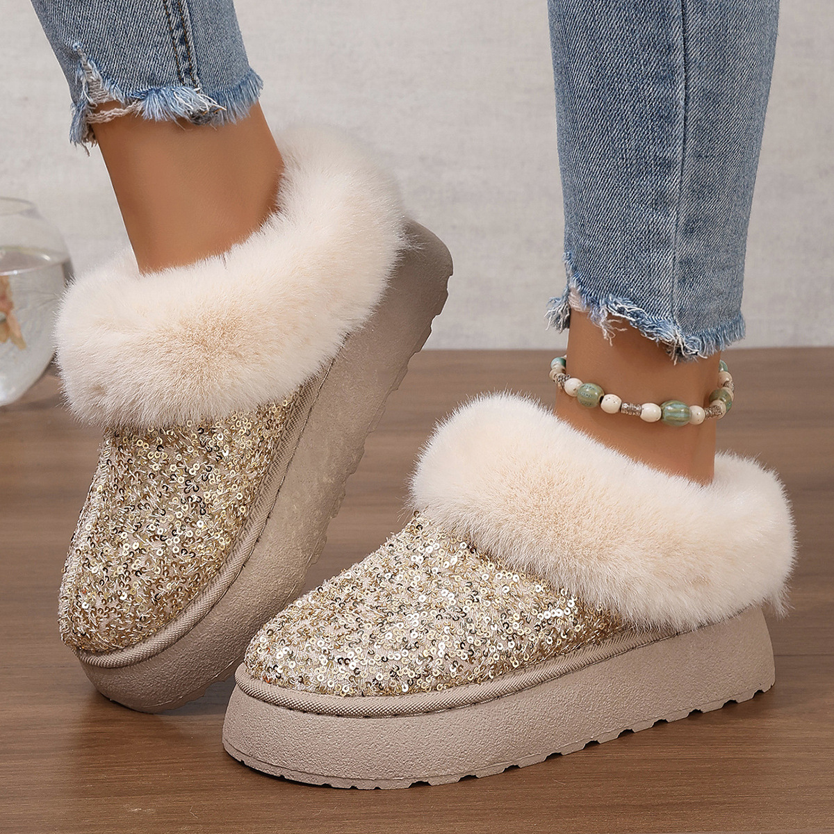 Classic Ultra Mini Platform Boot Winter Women Men Slip-on Shoes Suede Upper Wool Warm NEW Designer Slippers Size 36-44